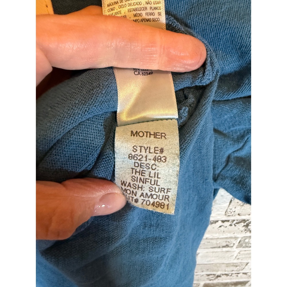 Mother The Lil Sinful T-Shirt Womens Small Blue Excellent Surf Mon Amour Graphic - Picture 5 of 5